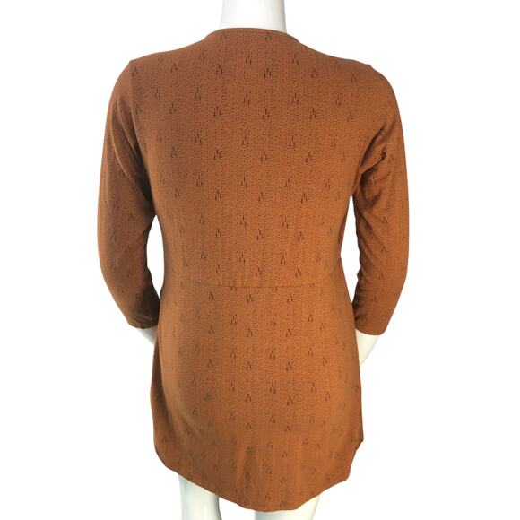 Kuhl Womens Size XL Dress Anya Faux Wrap Crossover Neck Graphic Print Copper - Picture 7 of 14